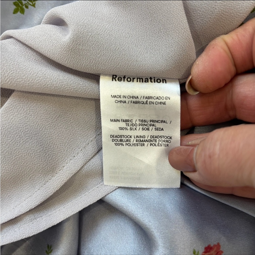 Reformation Veranda Silk Melba Purple Floral MIni Skirt Size 0 - Picture 4 of 6